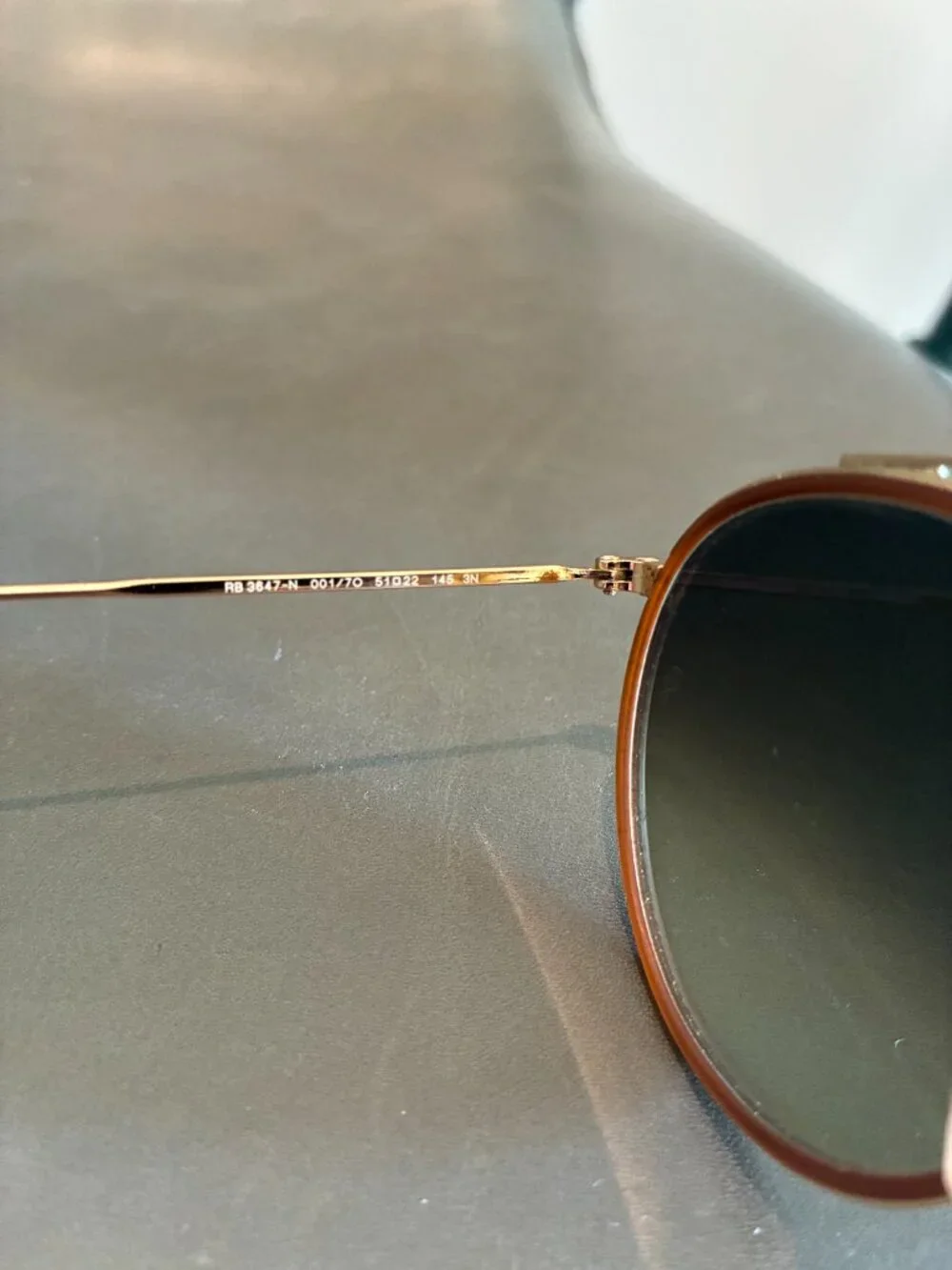 Ray Ban Round Double Bridge Sunglasses (Gold Frame) - Picture 3 of 12